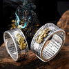 Anillo Ajustable de Feng Shui Pixiu con Mantra Budista para Atraer la Riqueza y Suerte